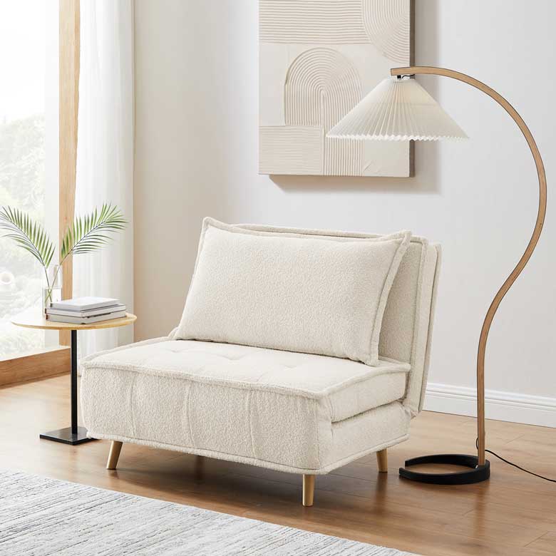 Boucle Convertible Sleeper Chair