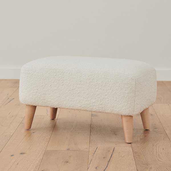 Brentwood Ivory Boucle Ottoman