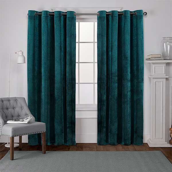 Cambra Velvet Semi Sheer Curtain Pair (Set of 2)