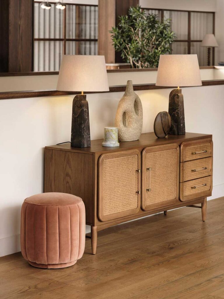 Cane oak sideboard