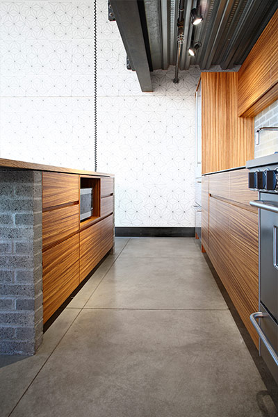 Kitchen area detail in Capitol Hill loft in Seattle, Washington by SHED Architecture