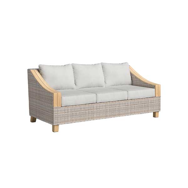 Carlton 78'' Wide Straight Premium All-Weather Wicker Patio Sofa with Sunbrella Cushions