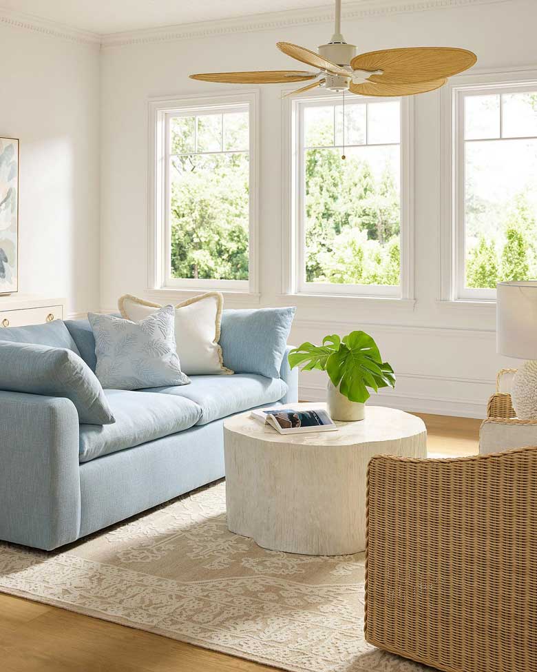 Modern light blue sofa for sale - custom sky blue couch