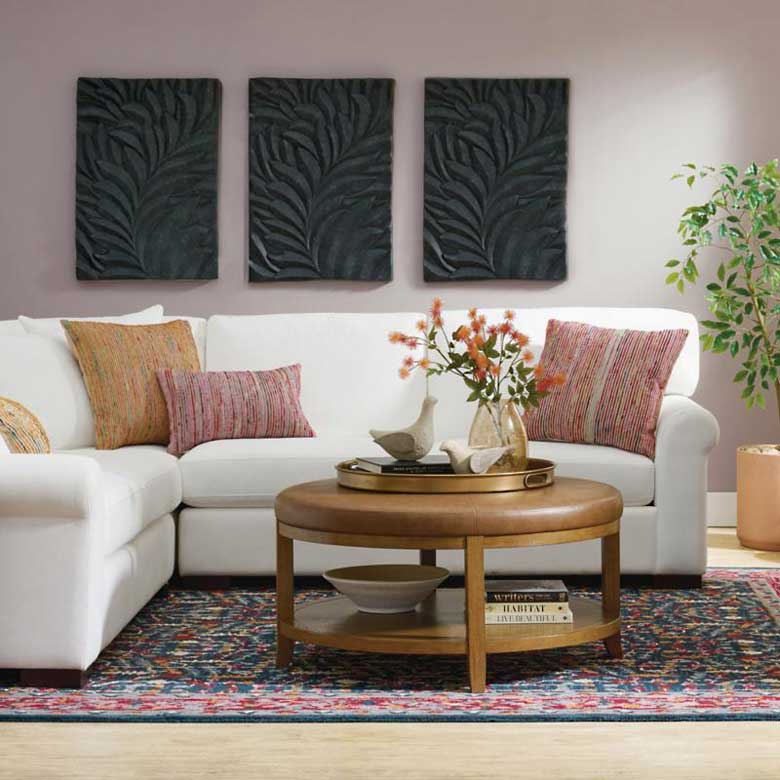 Coffee table ottoman with firm cushion