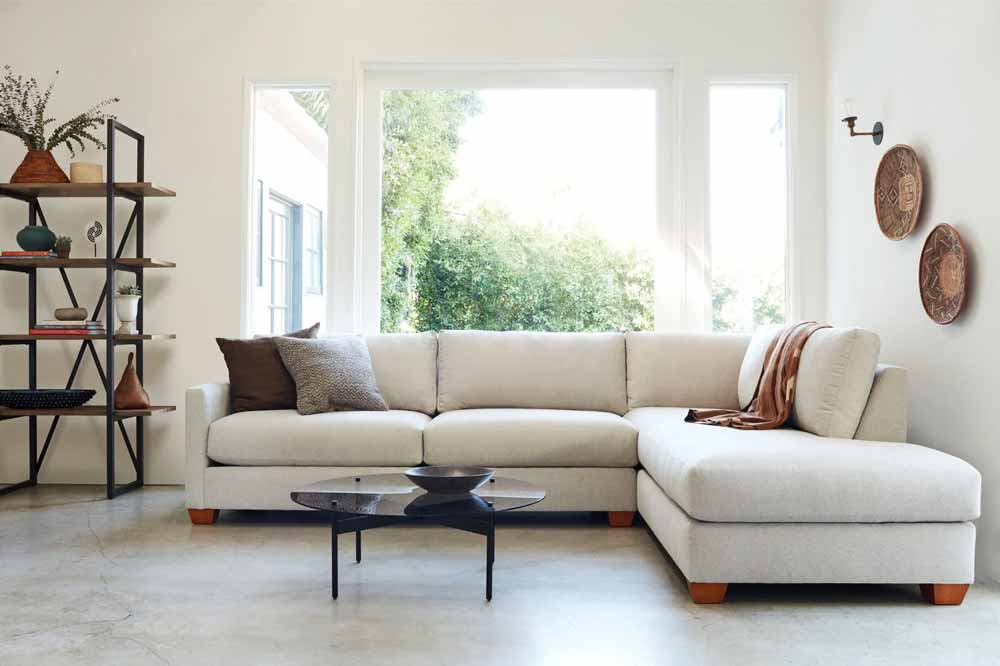 Comfortable L-shaped couch | 2pc Sectional Sofa