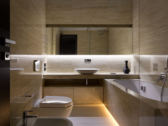 Spectacular contemporary bathroom design in luxury home in Ukraine