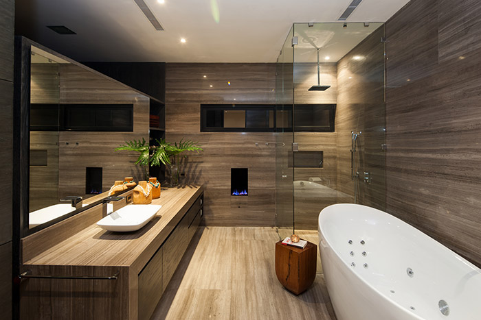 Contemporary bathroom in striking contemporary home in Monterrey, Mexico by GLR arquitectos