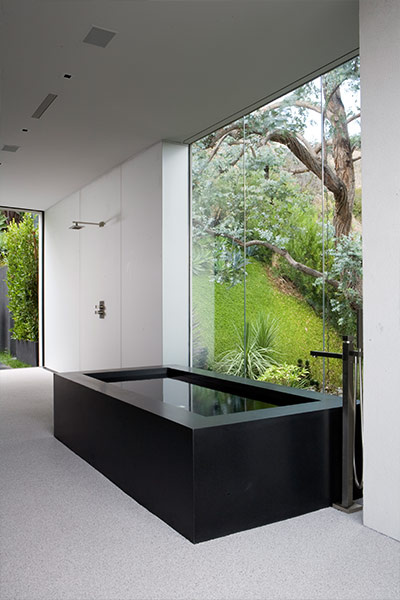 Modern bathroom design in spectacular Openhouse residence by XTEN Architecture