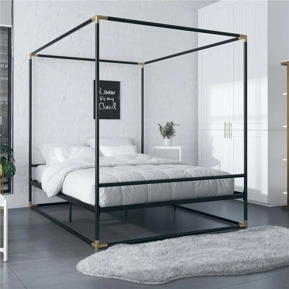 Contemporary black canopy bed