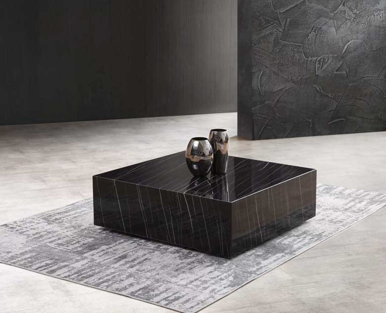Contemporary black marble coffee table for sale
