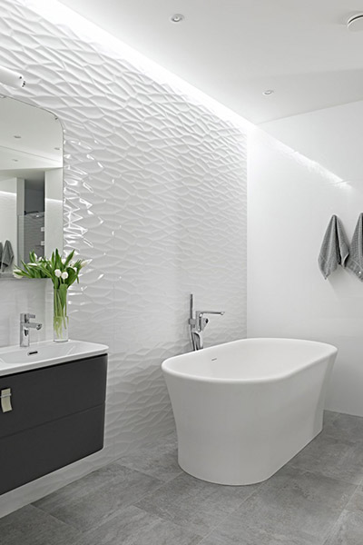 Contemporary white bathroom by Alexandra Fedorova