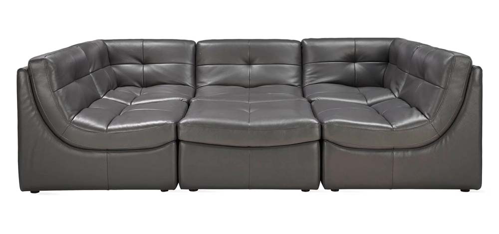 Convo Leather Pit Sectional Sofa