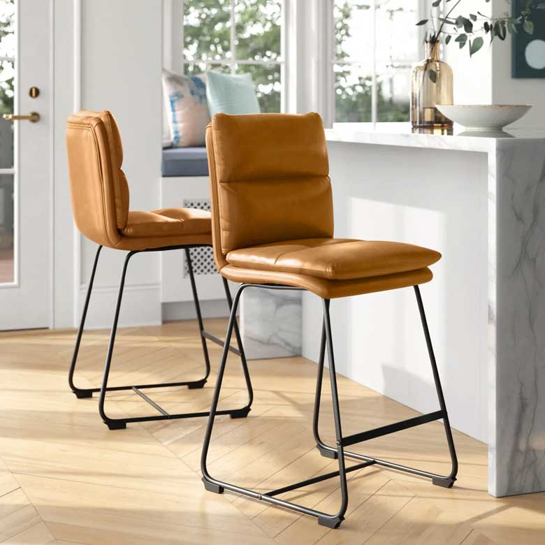 Counter and bar stools with backs - faux leather