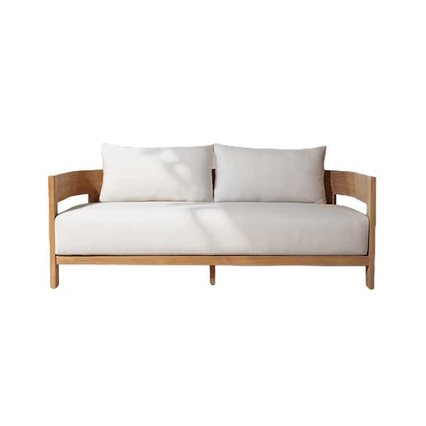 Curved Solid Teak Outdoor Sofa