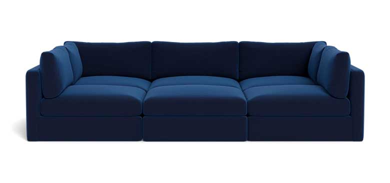 Custom-made navy pit sofa - choose from 100+ colors and fabrics