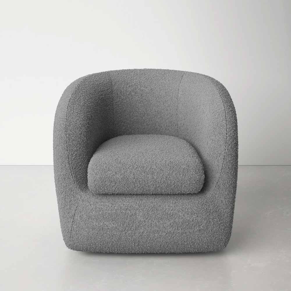 Dark gray boucle chair for sale - great for living room, family room, bedroom