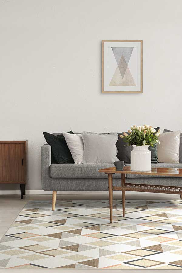 Diamond geometric rug for sale for modern living room