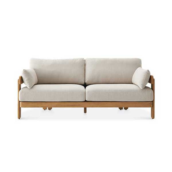Eden Outdoor Patio Sofa - solid mahogany outdoor couch with removable cover