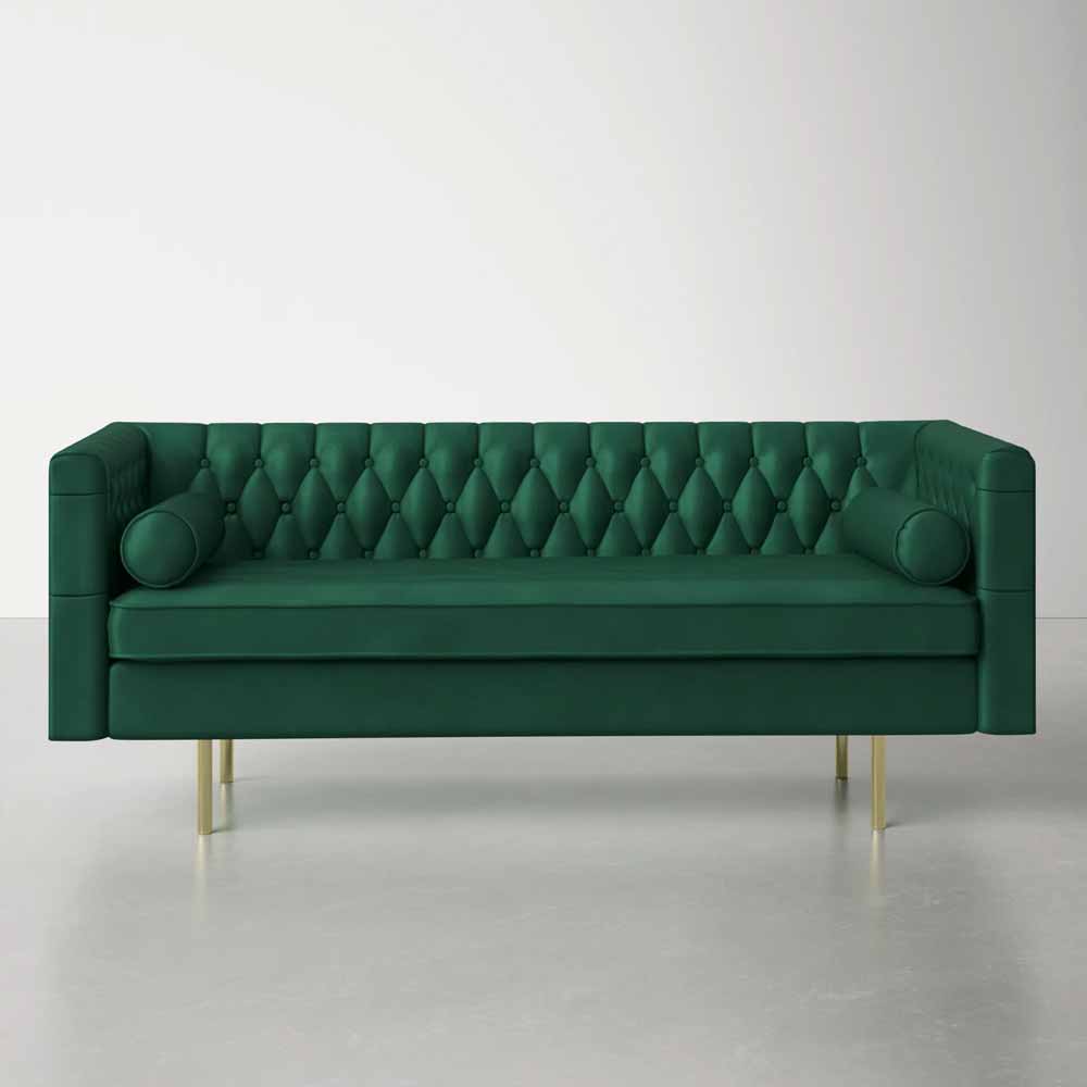 Emerald Green Velvet Chesterfield Sofa