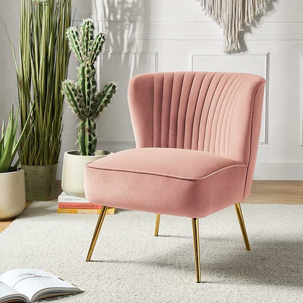 Euclid Upholstered Accent Chair with Metal Legs