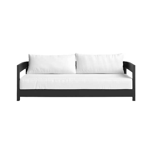 Everlee 80'' Metal Outdoor Sofa with Sunbrella® Cushions - outdoor metal sofa for 3 people