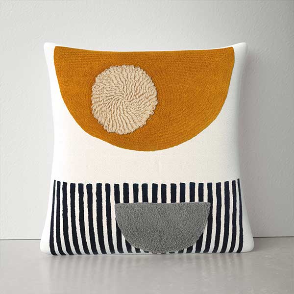 Fulbourn Square Cotton Pillow Cover & Insert