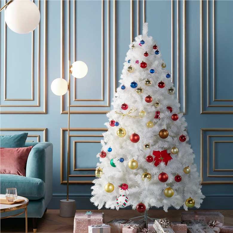 Extra Full White Spruce Flocked/Frosted Christmas Tree For Sale