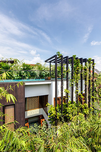 Amazing garden villa with stunning rooftop pool in Singapore by Aamer Architects