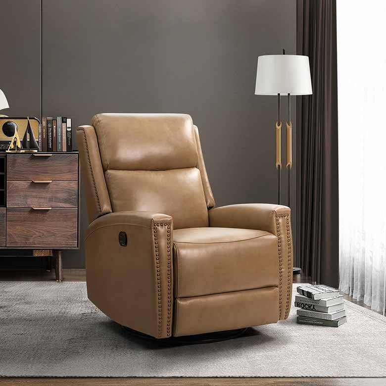 Genuine Leather Swivel Rocker Recliner