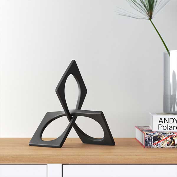 Modern Metal Decorative Object - Geometric Abstract Accent Sculpture for Contemporary Home and Office Decor