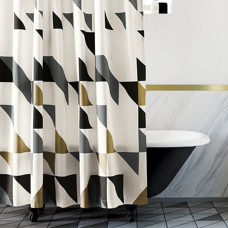 Geometric stylish shower curtain for a modern bathroom - Triangle shower curtain CB2