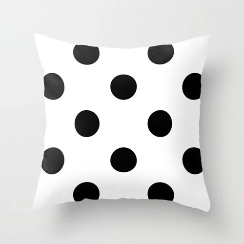 Black and White Polka Dots Pillow