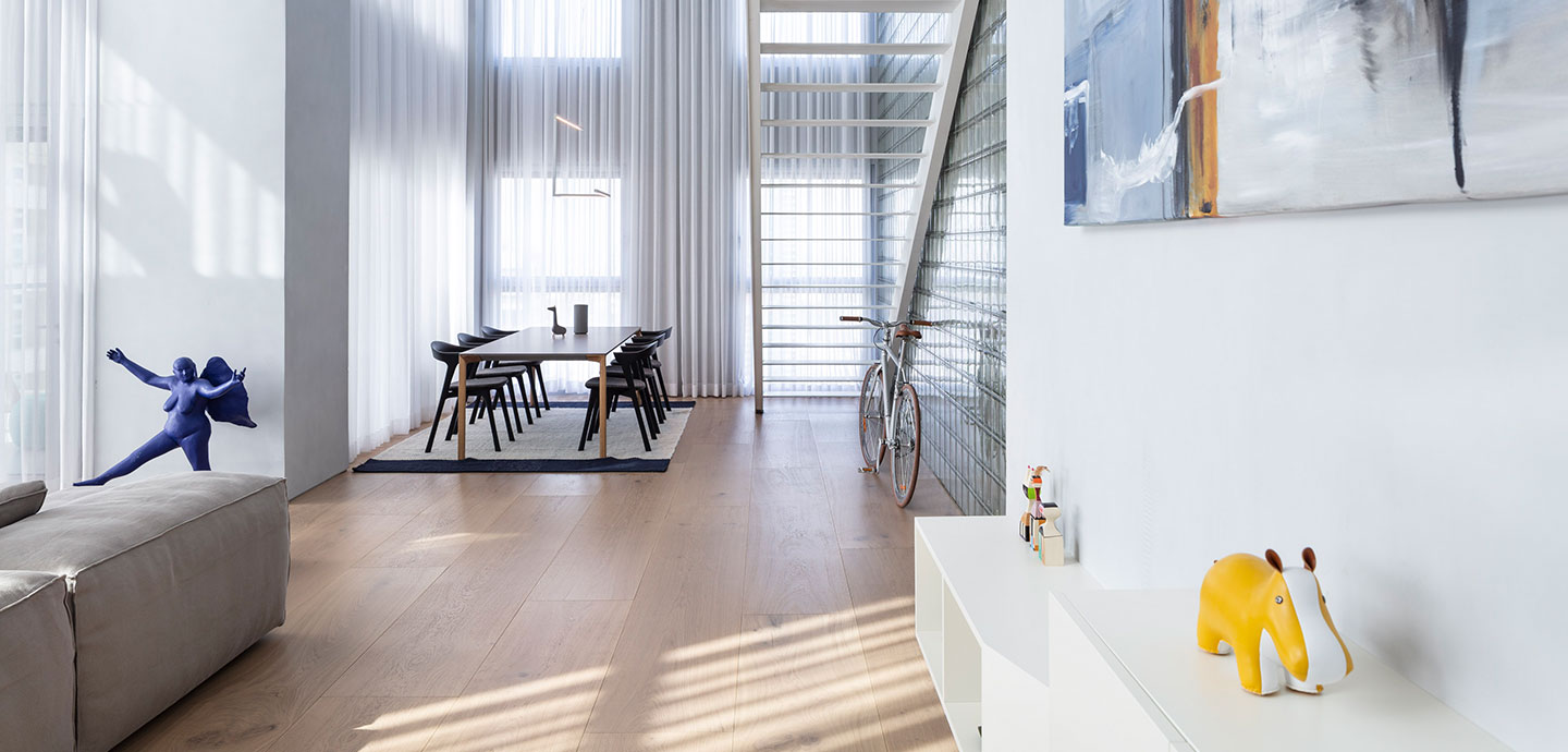 The Glass blocks duplex: Bright duplex apartment in Israel by Tal Goldsmith Fish