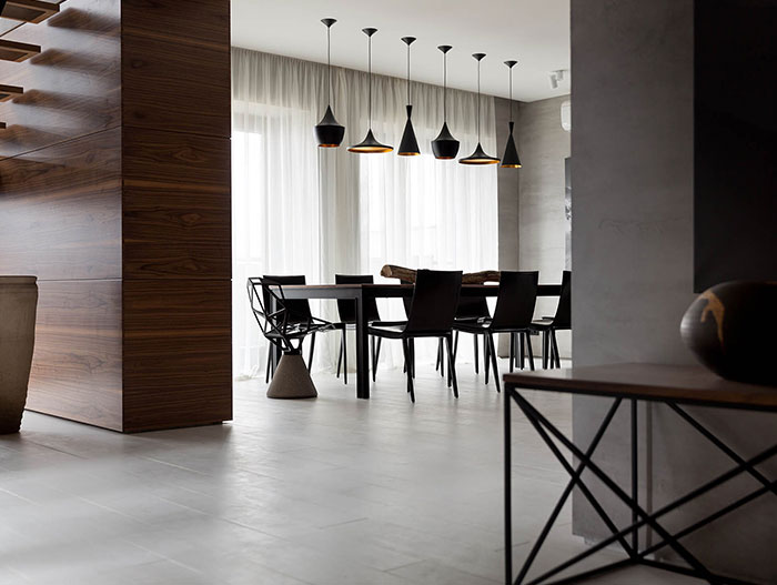 Gorgeous luxurious dining room in redesigned family home by NOTT Design