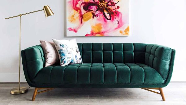 Green velvet sofas that make a bold statement in your living room or home office