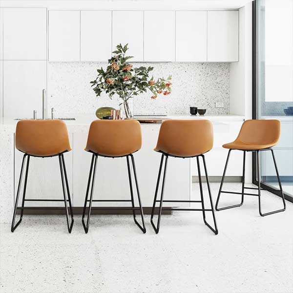 Hambrook Faux Leather Sled Base Bar and Counter Stool
