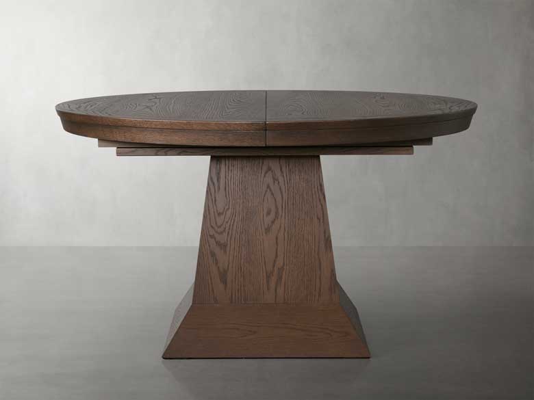 Handcrafted round extendable dining table - available in two sizes and three color options