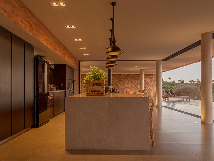 House of Stones by mf+arquitetos located in Brazil - kitchen design idea