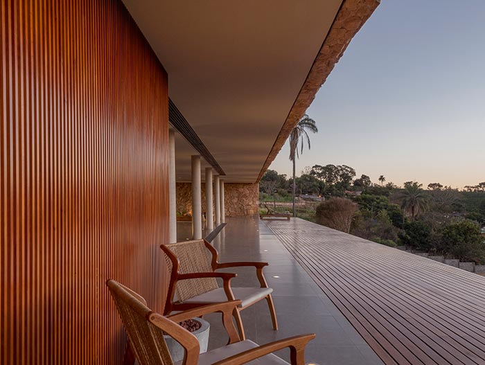 House of Stones by mf+arquitetos located in Brazil - terrace with amazing mountain views