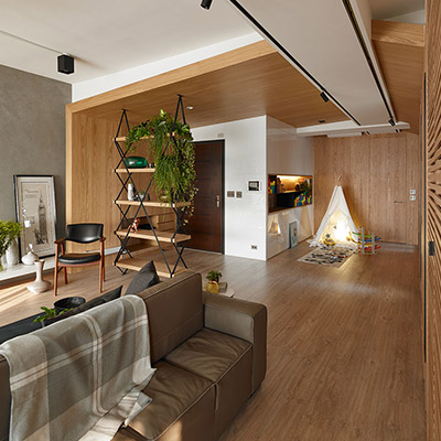 Explorer: Inviting apartment in Taiwan with open-space interior and plenty of spaces for the kids to play - by Awork Design Studio