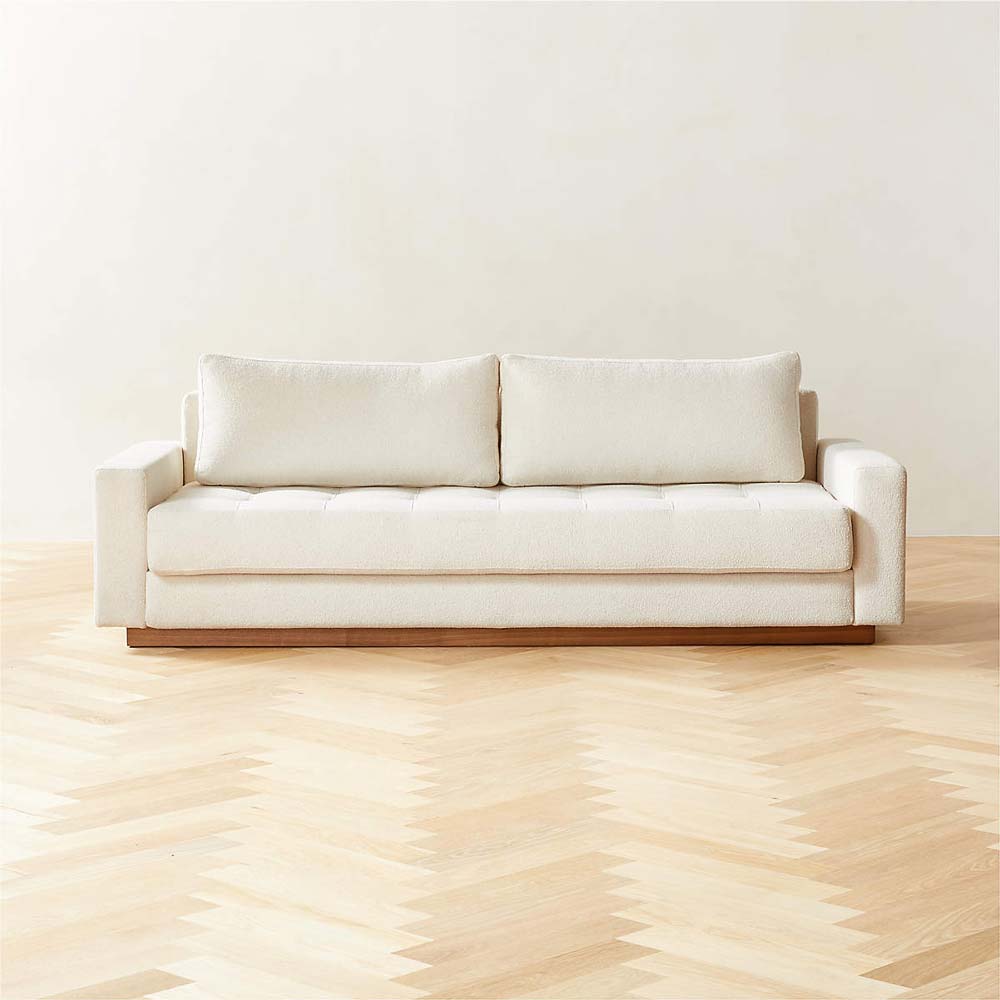 Ivory boucle sleeper couch