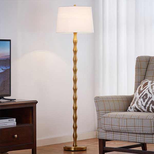 Johnvictor 61'' Traditional Floor Lamp, Antique Gold