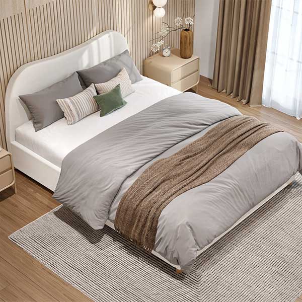 Kiren Upholstered Boucle Bed