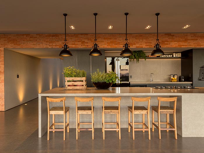 House of Stones in Franca, Brazil - kitchen designed by mf+arquitetos