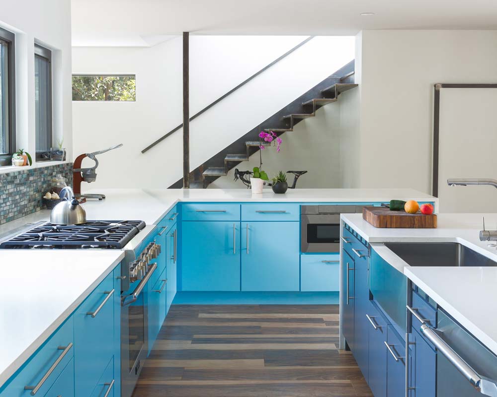 Modern Blue Kitchen Cabinets