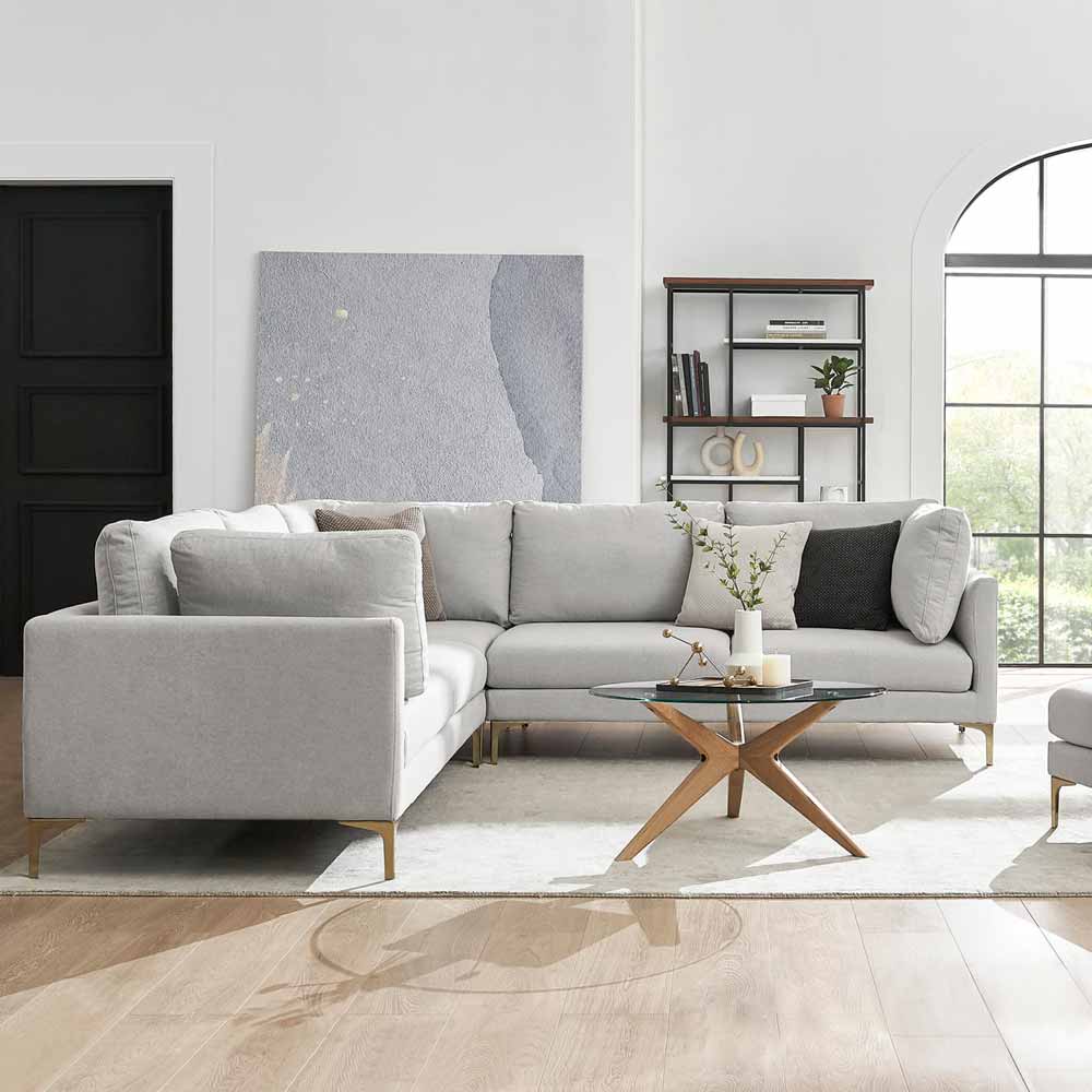 Modern light gray l-shape sectional sofa - this comfortable l-shape couch is perfect for any living room