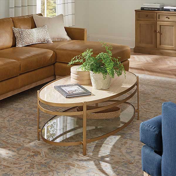 La Jolie Coffee Table - Travertine Top