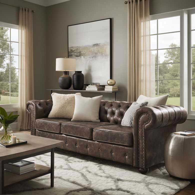 Leather Chesterfield sofa