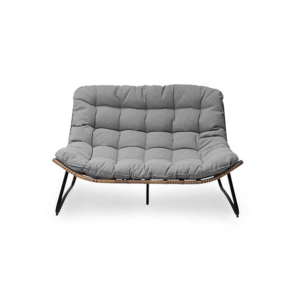 Lelsie 53.15" Wide Patio Loveseat - gray small sofa perfect for any space, including patios, lawns, gardens, porches, outdoor balconies, poolside, or indoors
