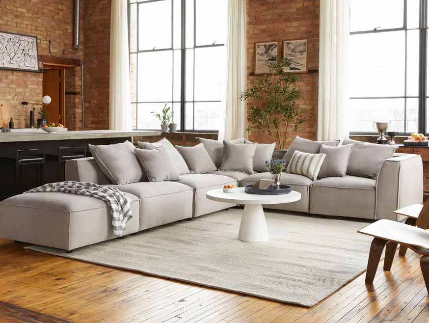 Light gray L-shaped couch